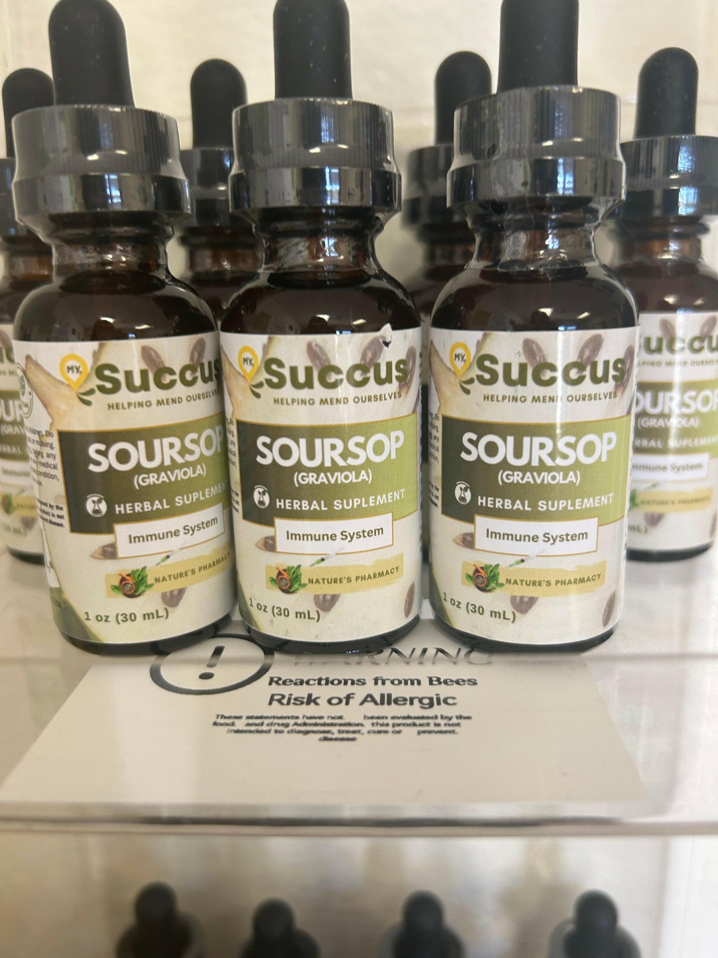 "High potency Soursop Graviola tincture bottle 1oz for natural immune system support"