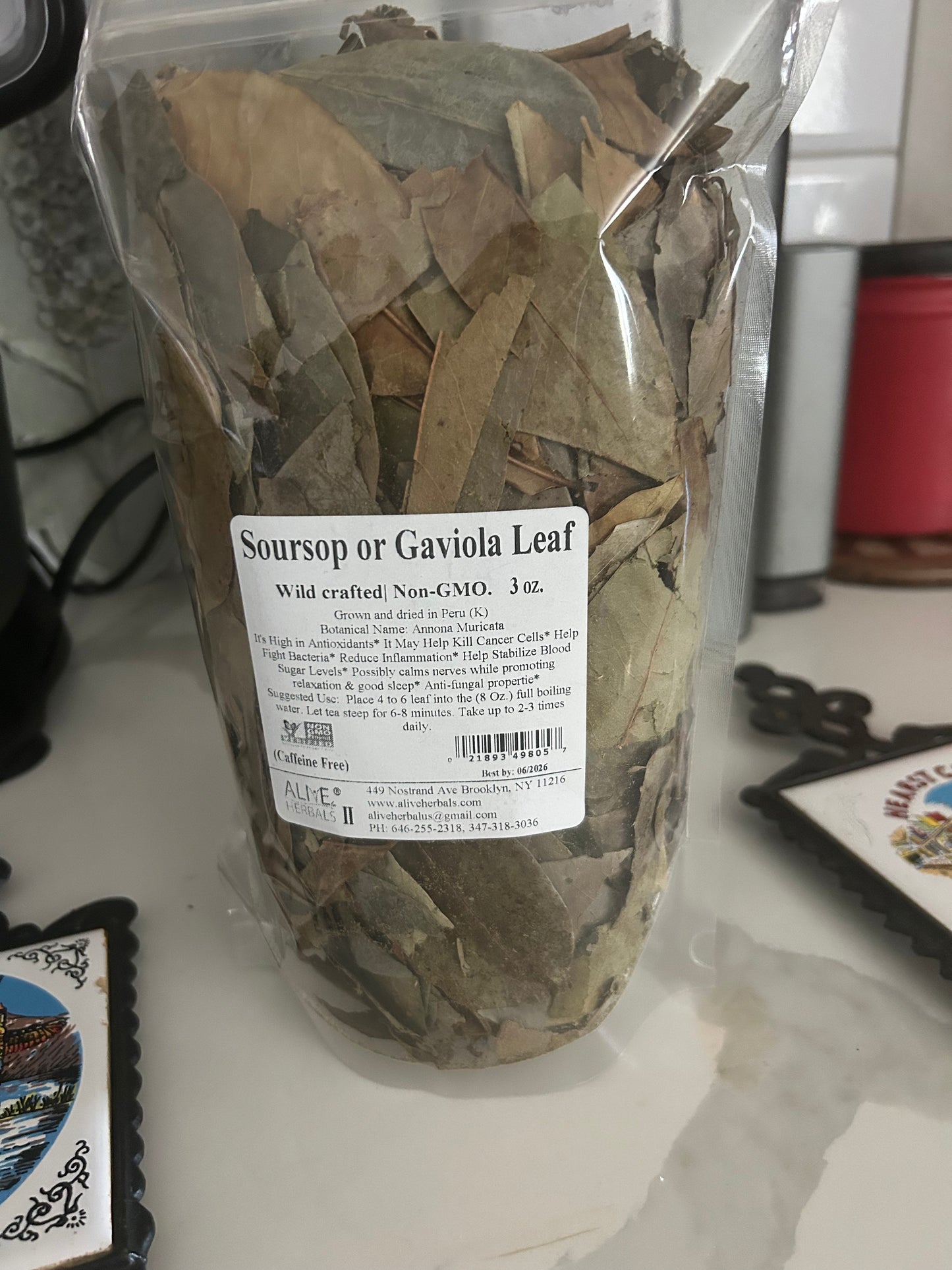 Sour Sop tea leaves 3oz bag for immune support