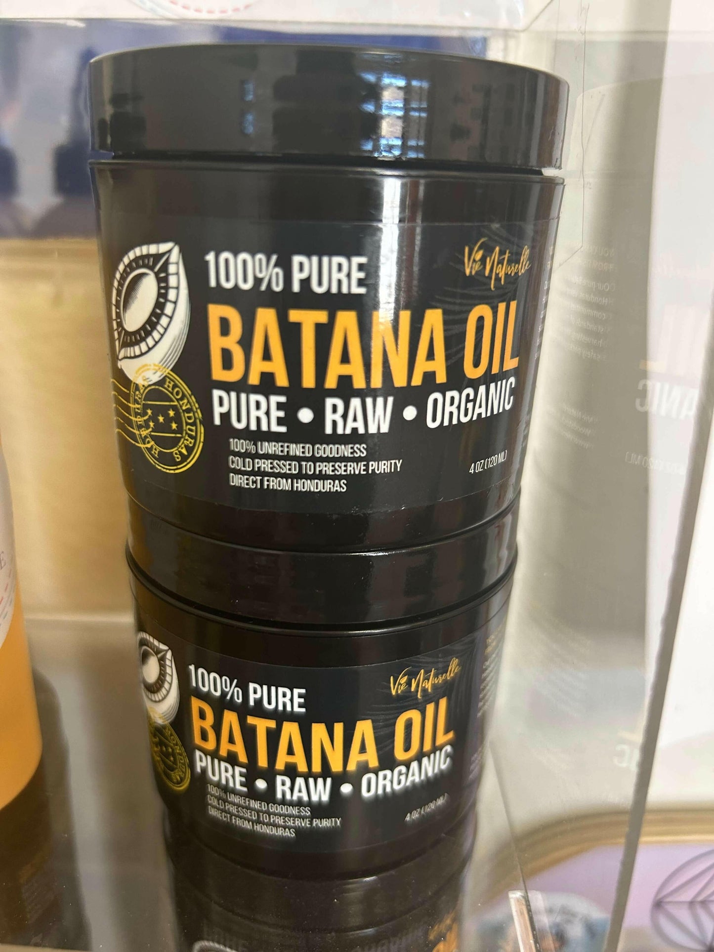 4oz Pure Batana Oil bottle raw unrefined natural hair conditioner from Honduras