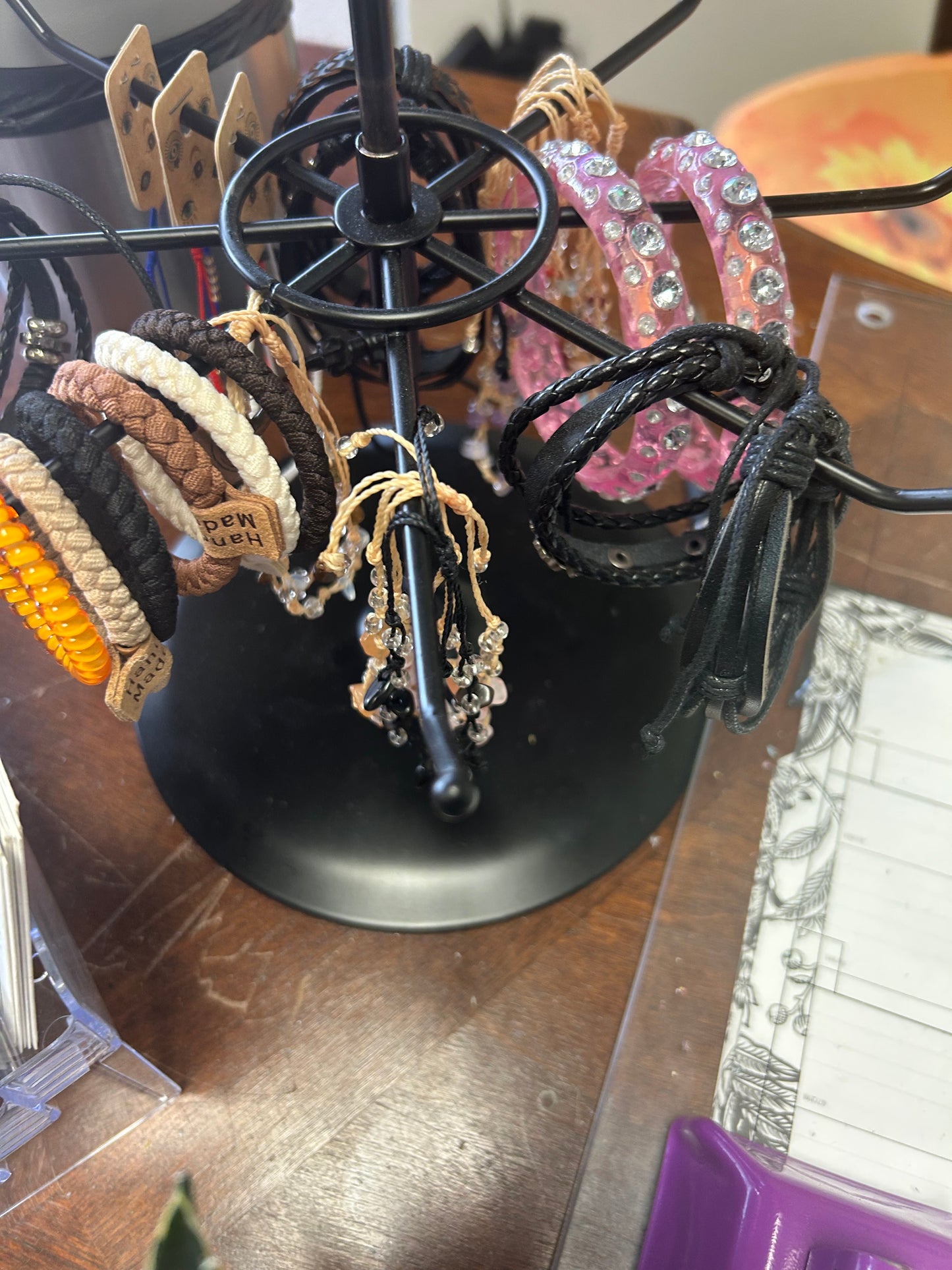 Crystal Bracelet - 8mm Cinnabar, pack of 5