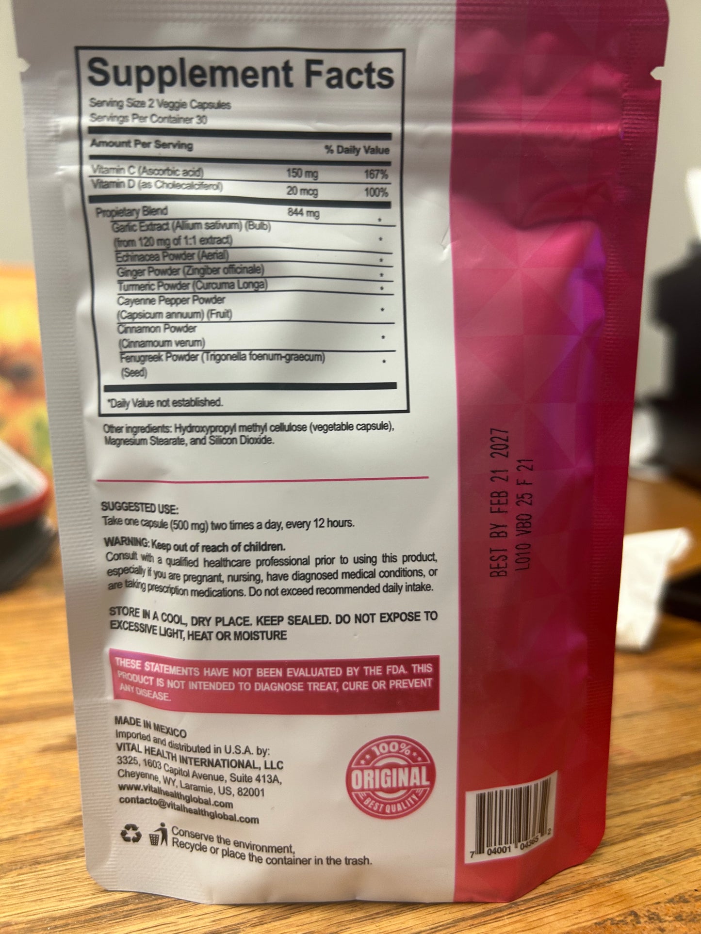 Vital Health V-Italboost - Premium Immune Support with Echinacea, Turmeric & Cinnamon