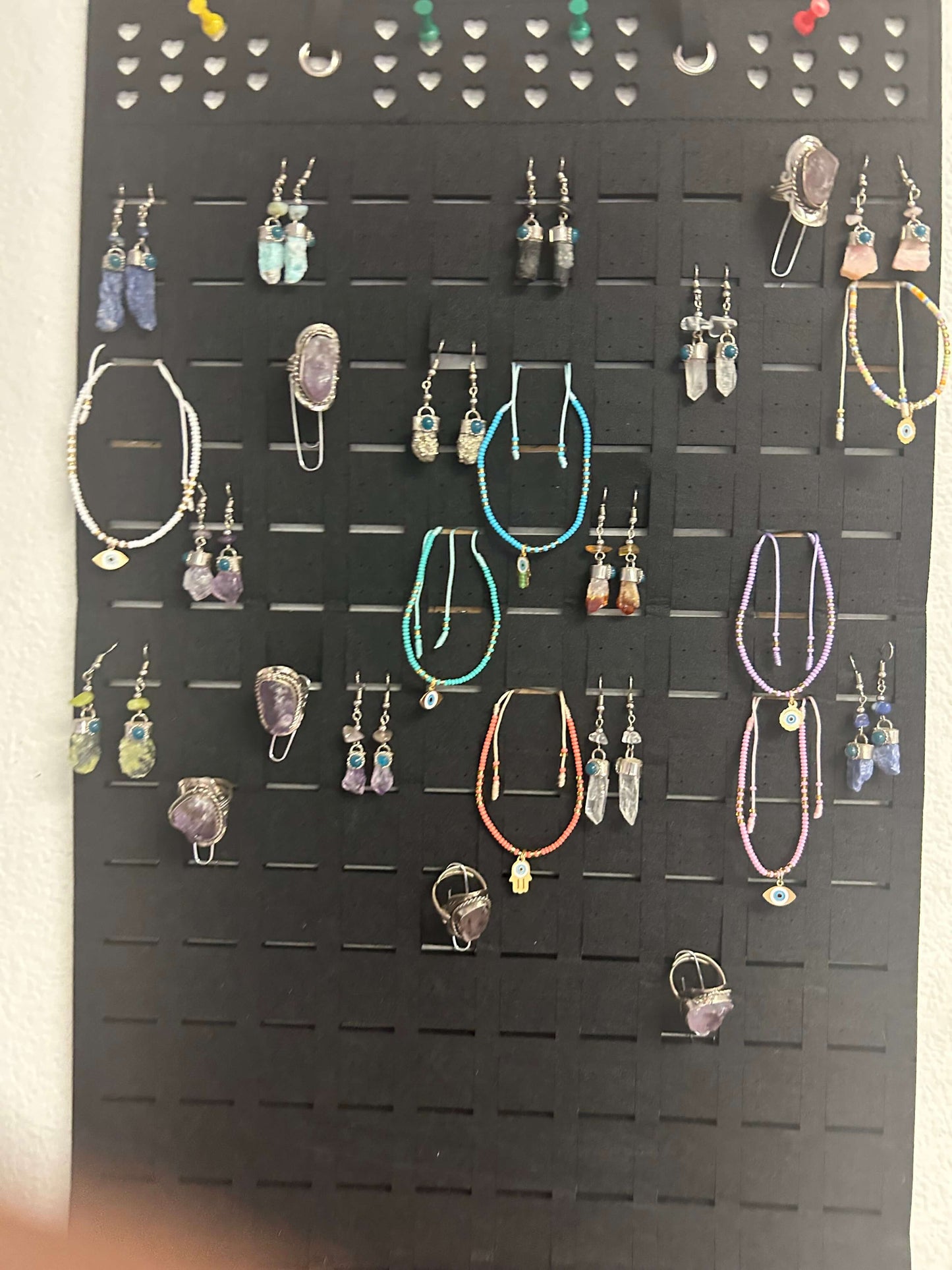 Earring - Dangle Raw Stone, Assorted (6)