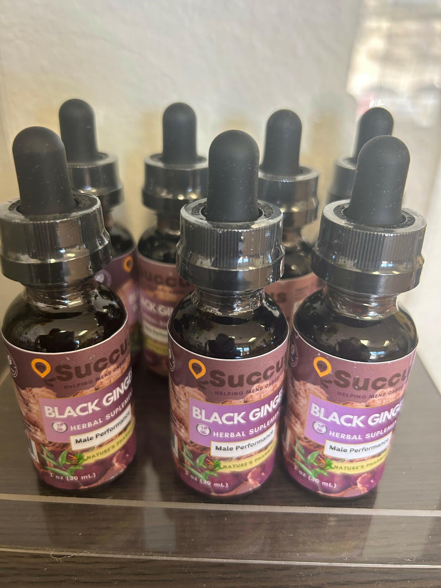 "Energizing Black Ginger tincture extract 1oz for natural energy and vitality boost"