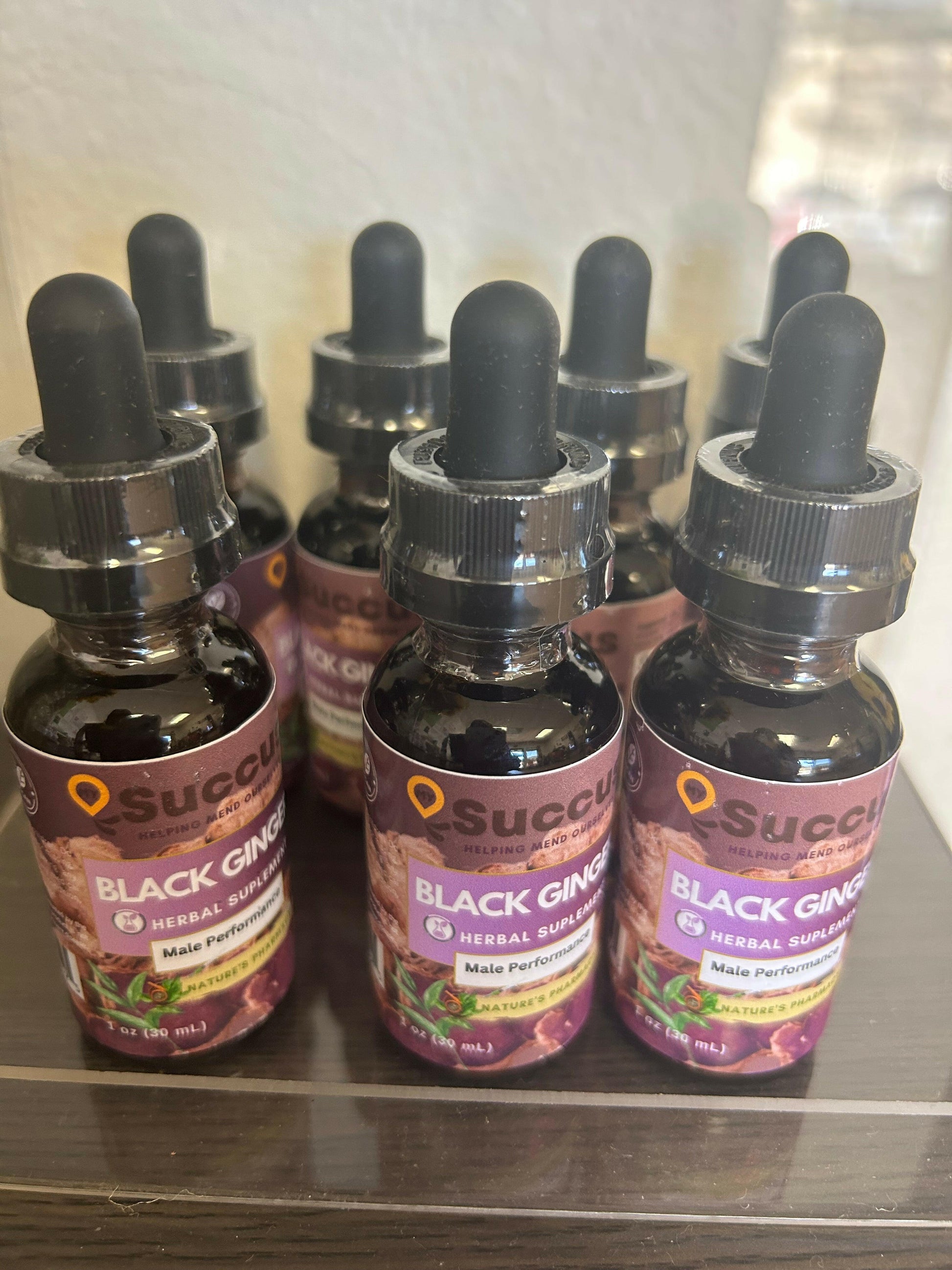 "Energizing Black Ginger tincture extract 1oz for natural energy and vitality boost"