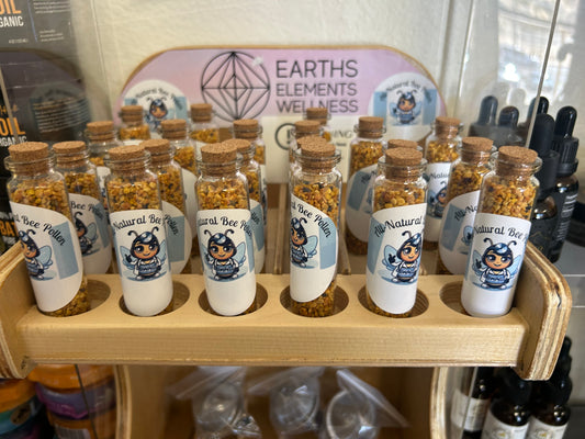 Mini Glass Bottle with Cork  Bee-pollen Tall