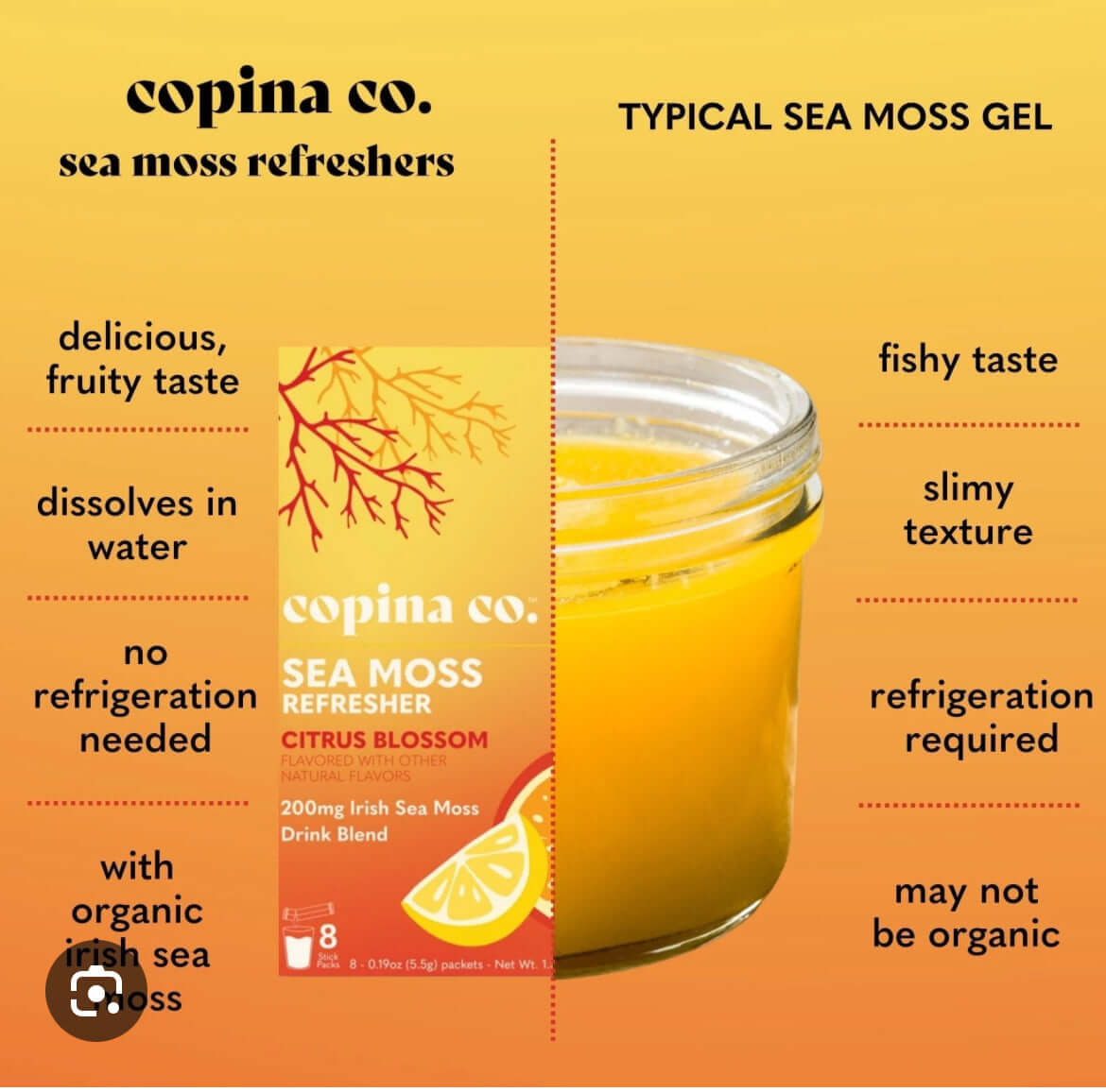 Premium Sea Moss Gel with coconut water ingredients
