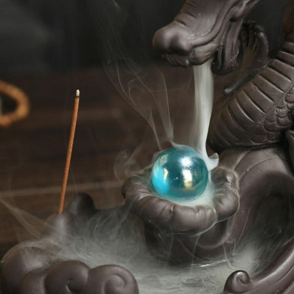 Pearl Guarding Dragon Backflow Incense Burner