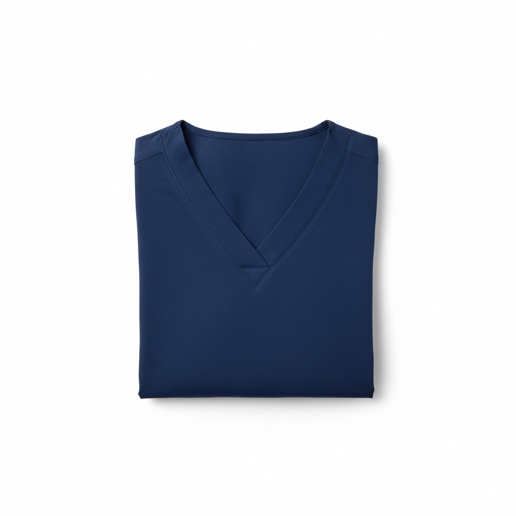 Navy Scrub Top Folded