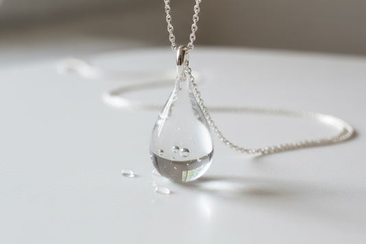 Water drop necklace hand made 